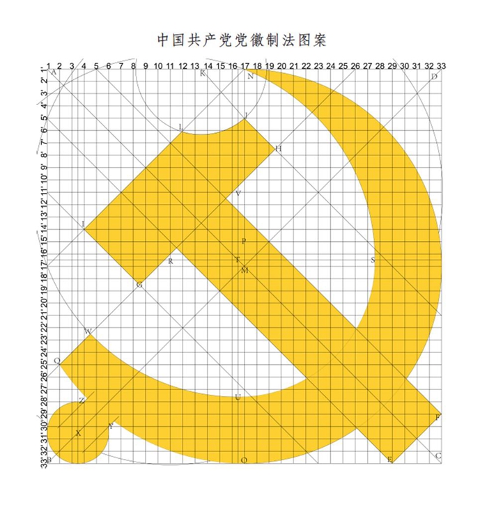 图表：《中国共产党党徽党旗条例》附件1：中国共产党党徽制法说明 新华社发